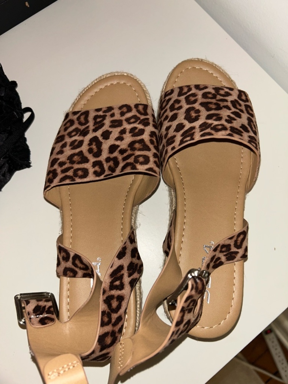 Leopard Print Slide Sandals